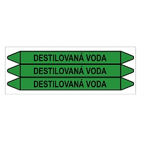 Značení potrubí, destilovaná voda,3 ks, 355 × 37 mm